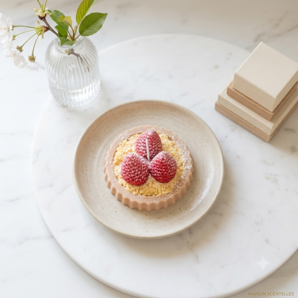 Bougie parfumée tarte aux fraises