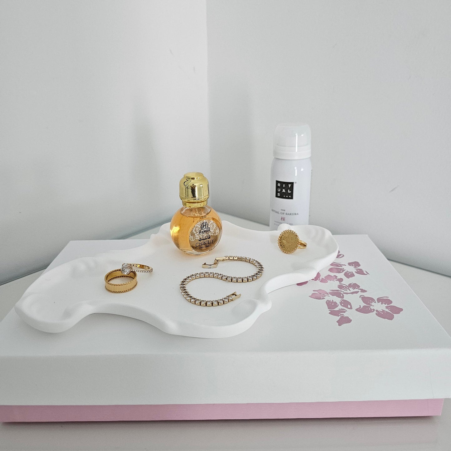 Plateau Céramique à Bijoux – Décoration Florale