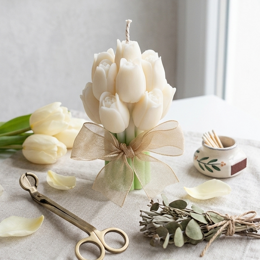 Bougie Tulipes Blanches Parfumée