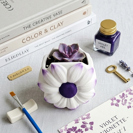 Pot à peindre en forme de fleur – Porte-stylo