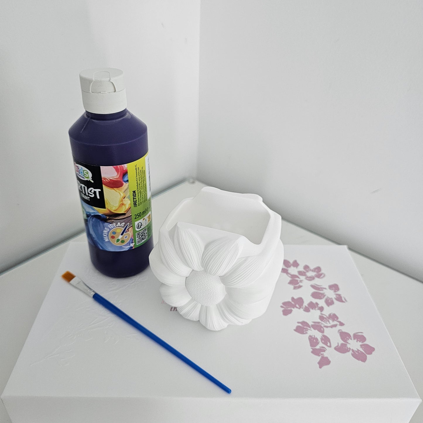 Pot à peindre en forme de fleur – Porte-stylo