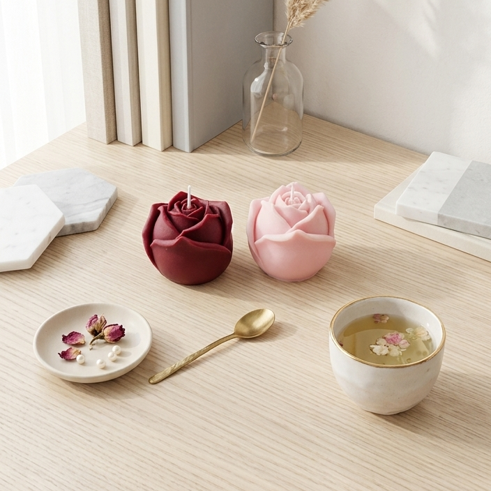Grosse Bougie Rose Parfumée