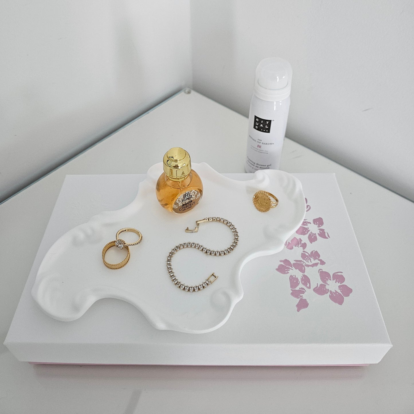 Plateau Céramique à Bijoux – Décoration Florale