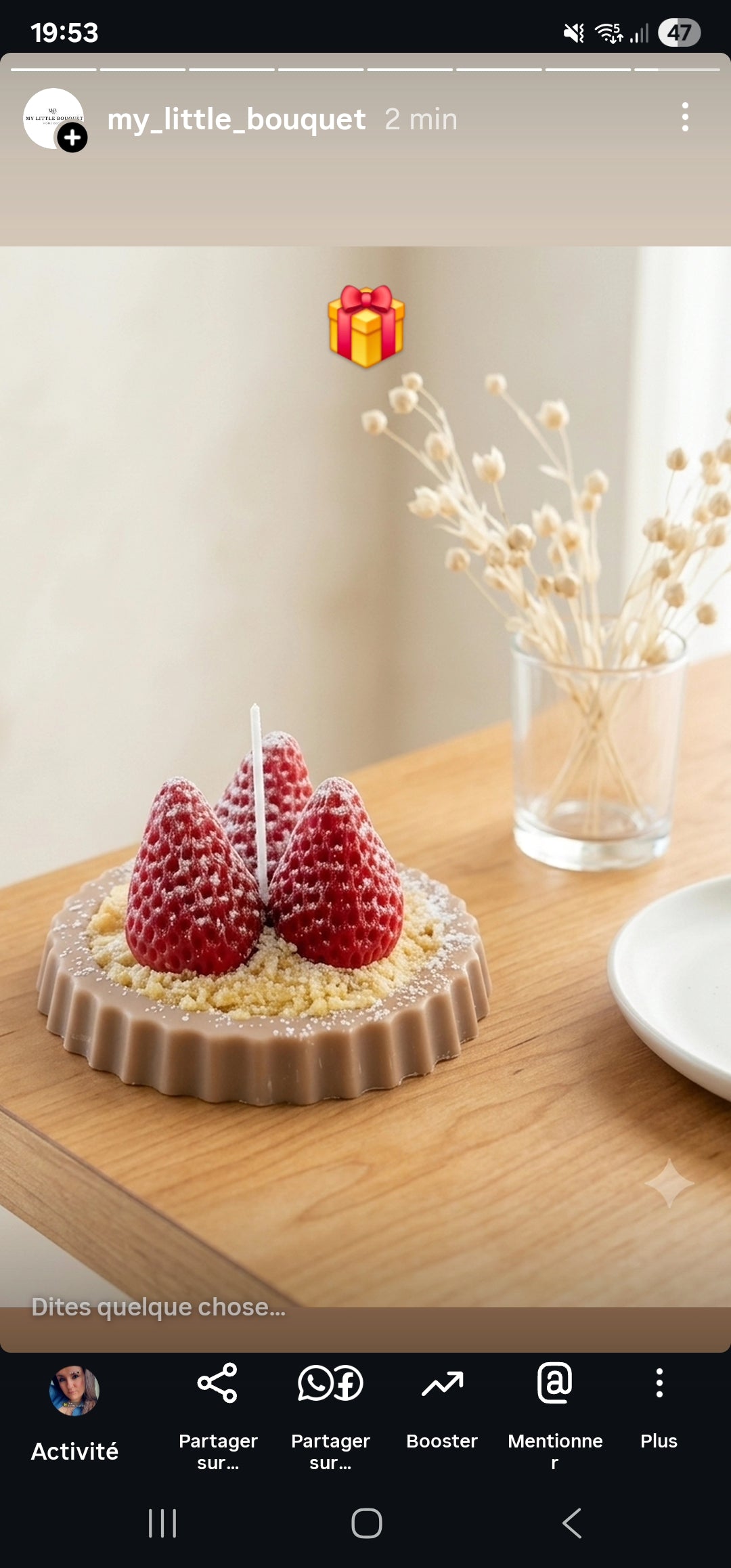 Bougie parfumée tarte aux fraises