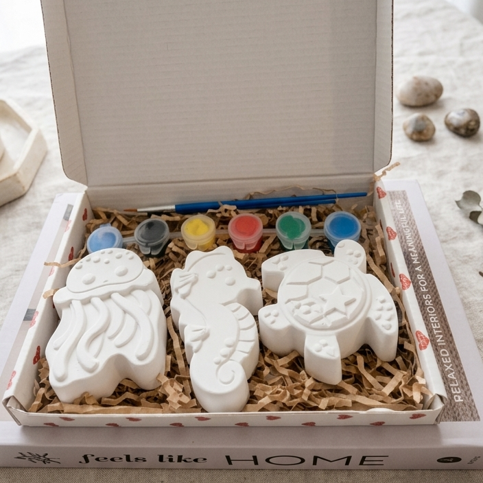 Coffret Peinture Céramique Enfant - 3 Figurines à Peindre