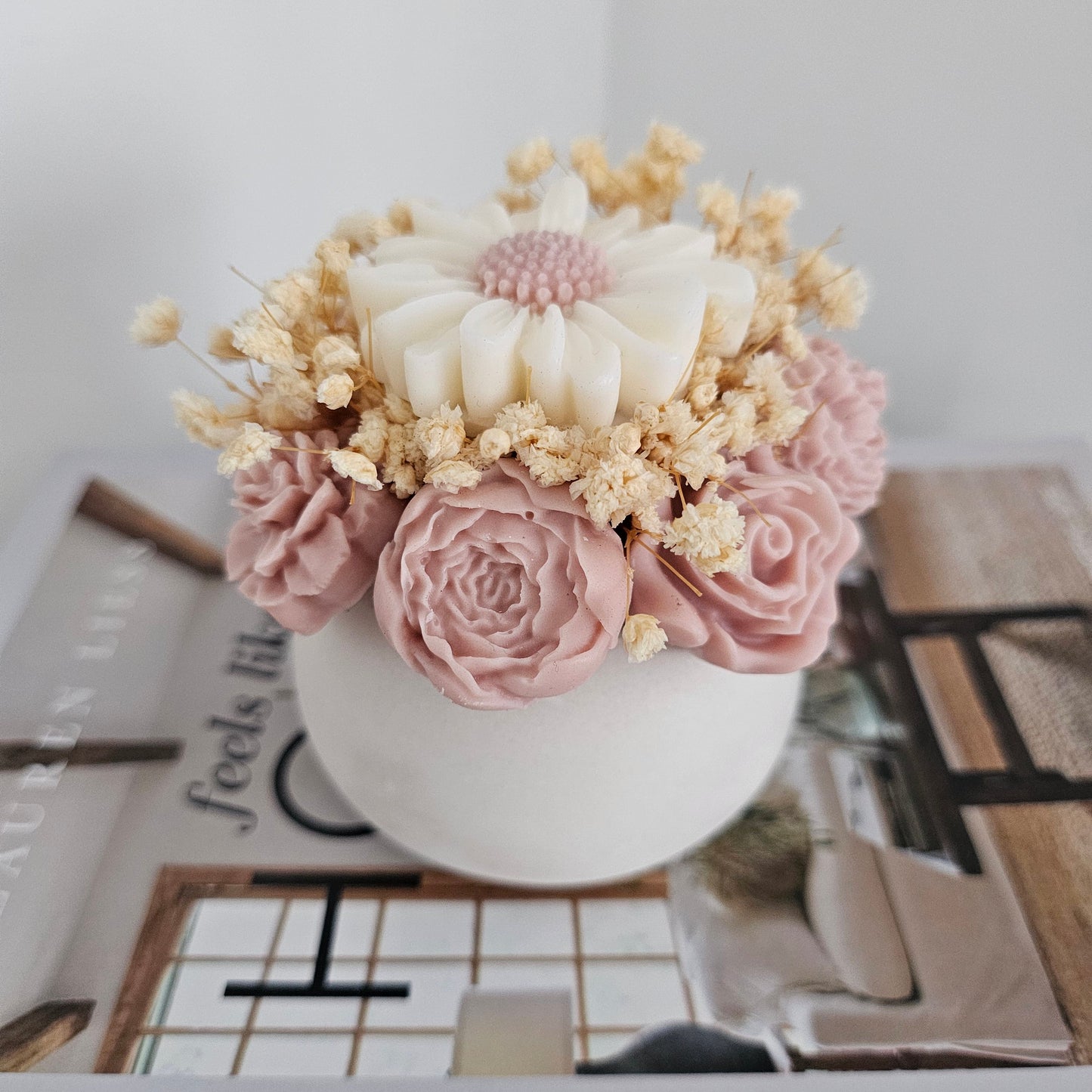 Douceur Rosée – Bouquet Bougie Parfumé