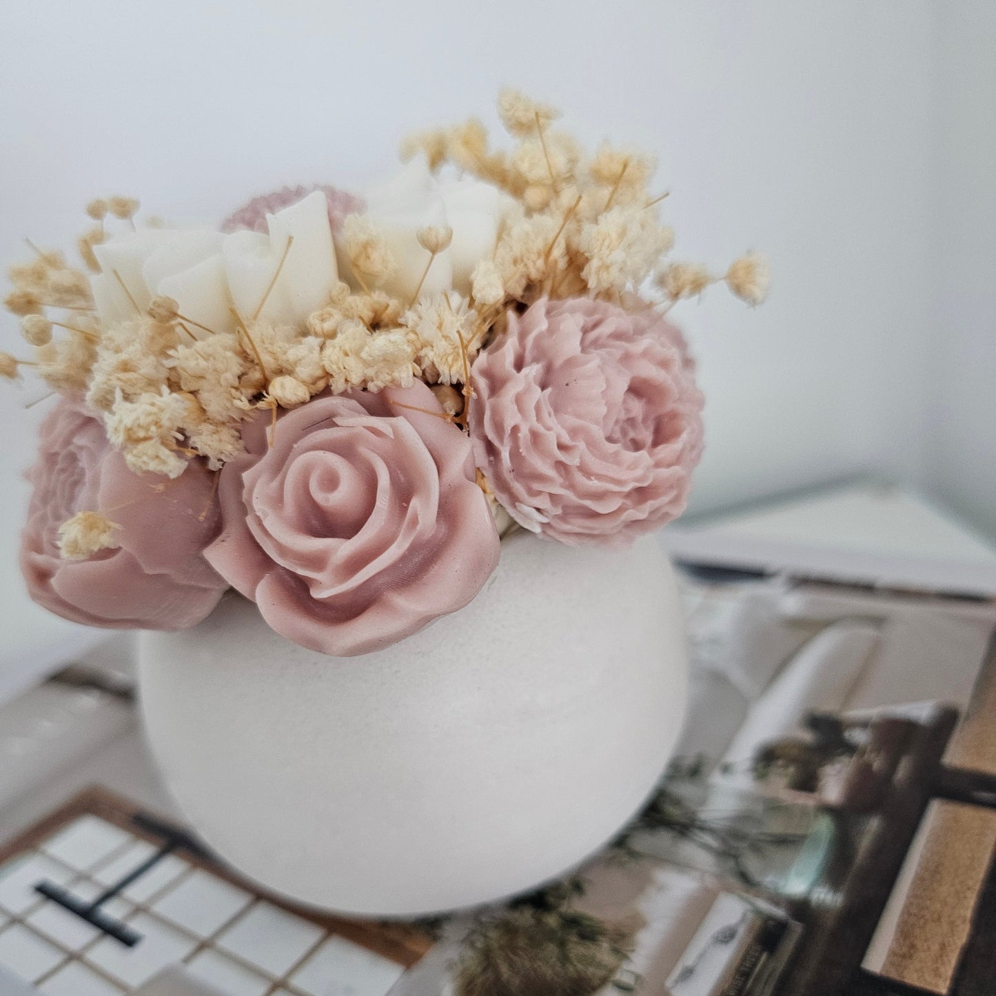 Douceur Rosée – Bouquet Bougie Parfumé