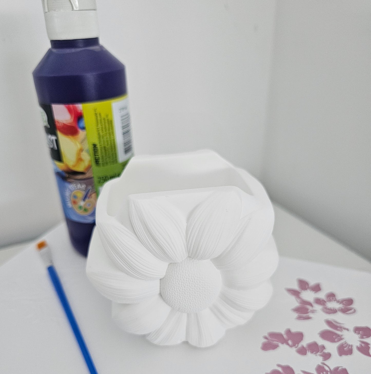 Pot à peindre en forme de fleur – Porte-stylo