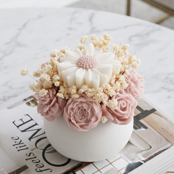 Douceur Rosée – Bouquet Bougie Parfumé